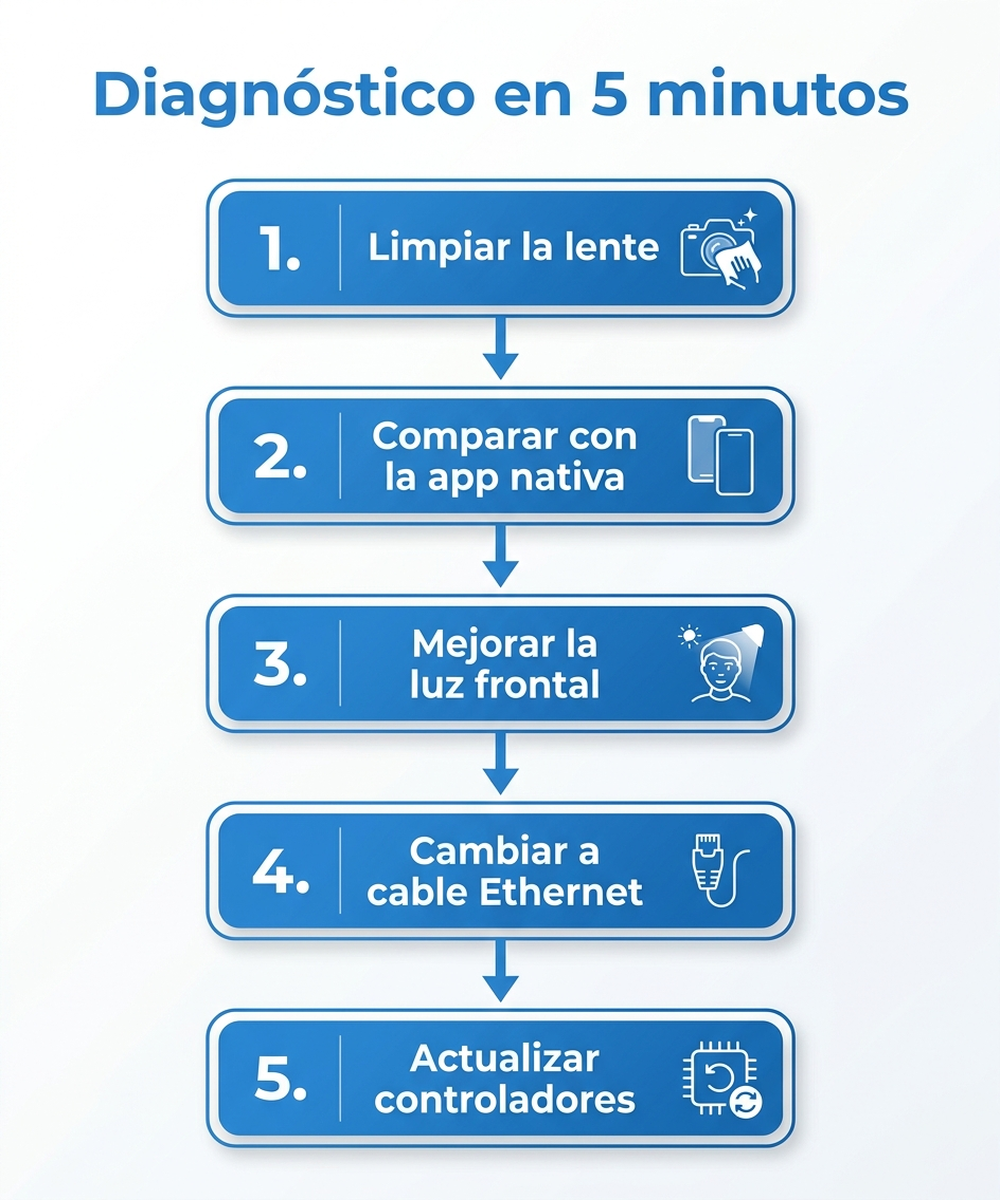 Diagnóstico paso a paso de una webcam borrosa