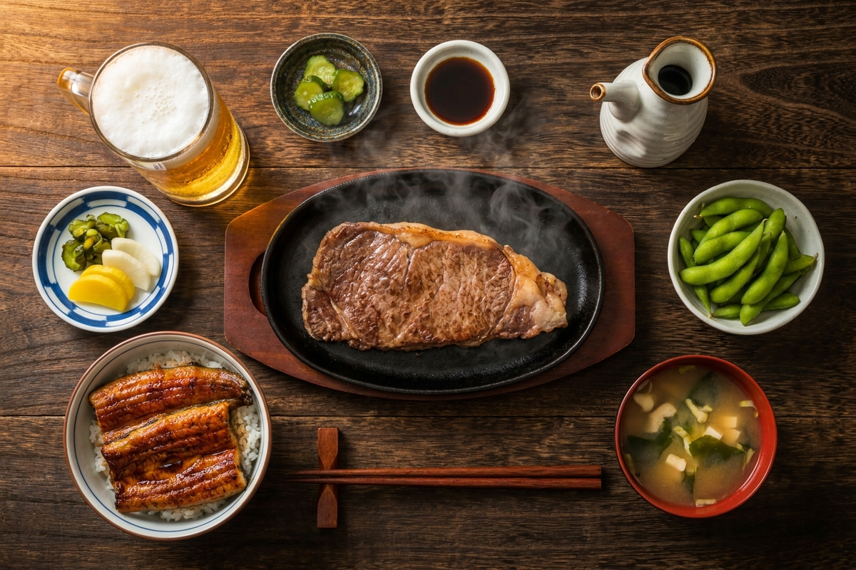 父の日の和牛とビールの食卓