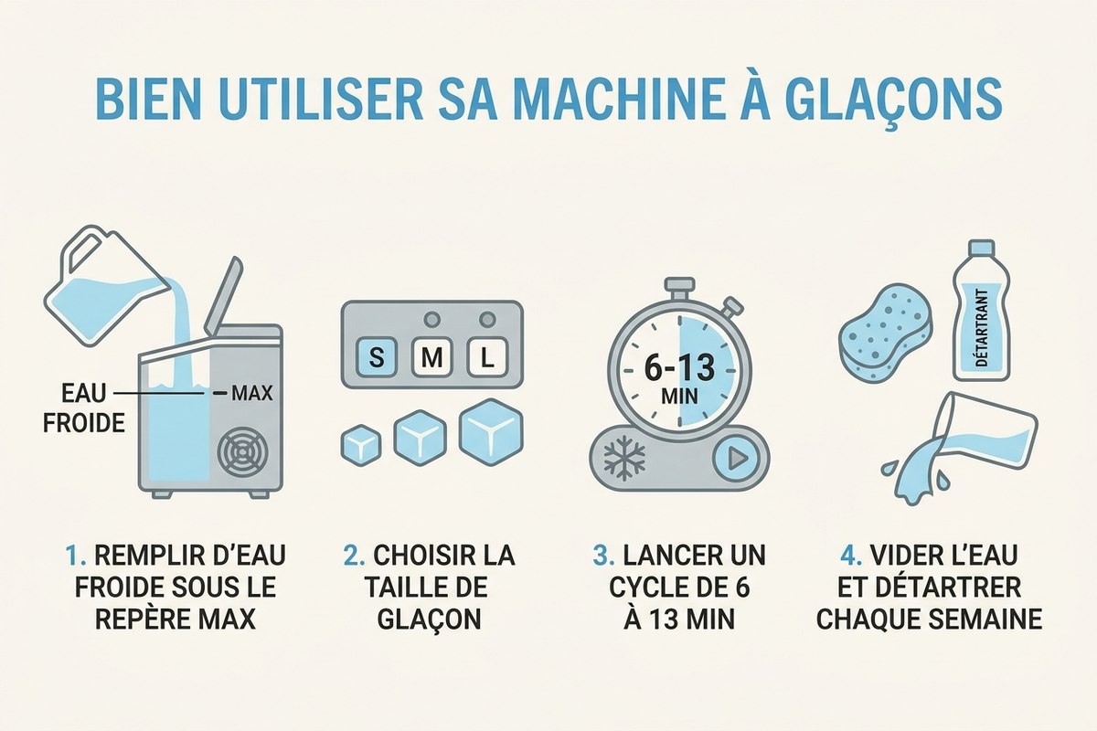 Guide d'utilisation d'une machine à glaçons