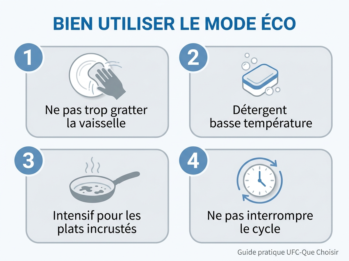 Guide illustré des bonnes pratiques pour utiliser le mode éco du lave-vaisselle efficacement