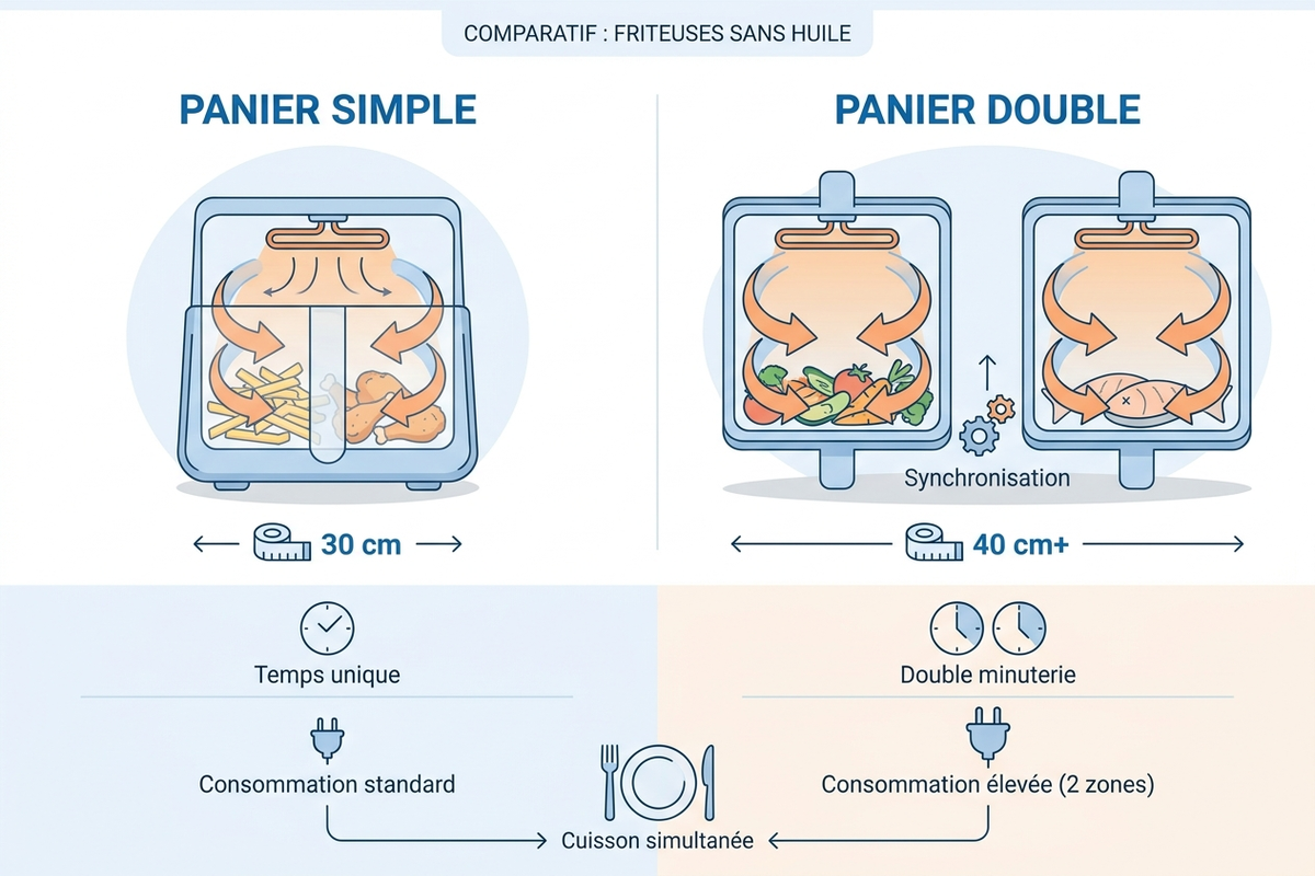 Comparatif technique : simple panier contre double panier