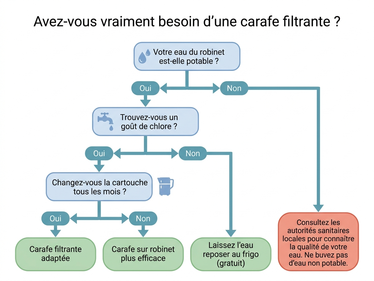 Arbre de décision : avez-vous vraiment besoin d'une carafe filtrante