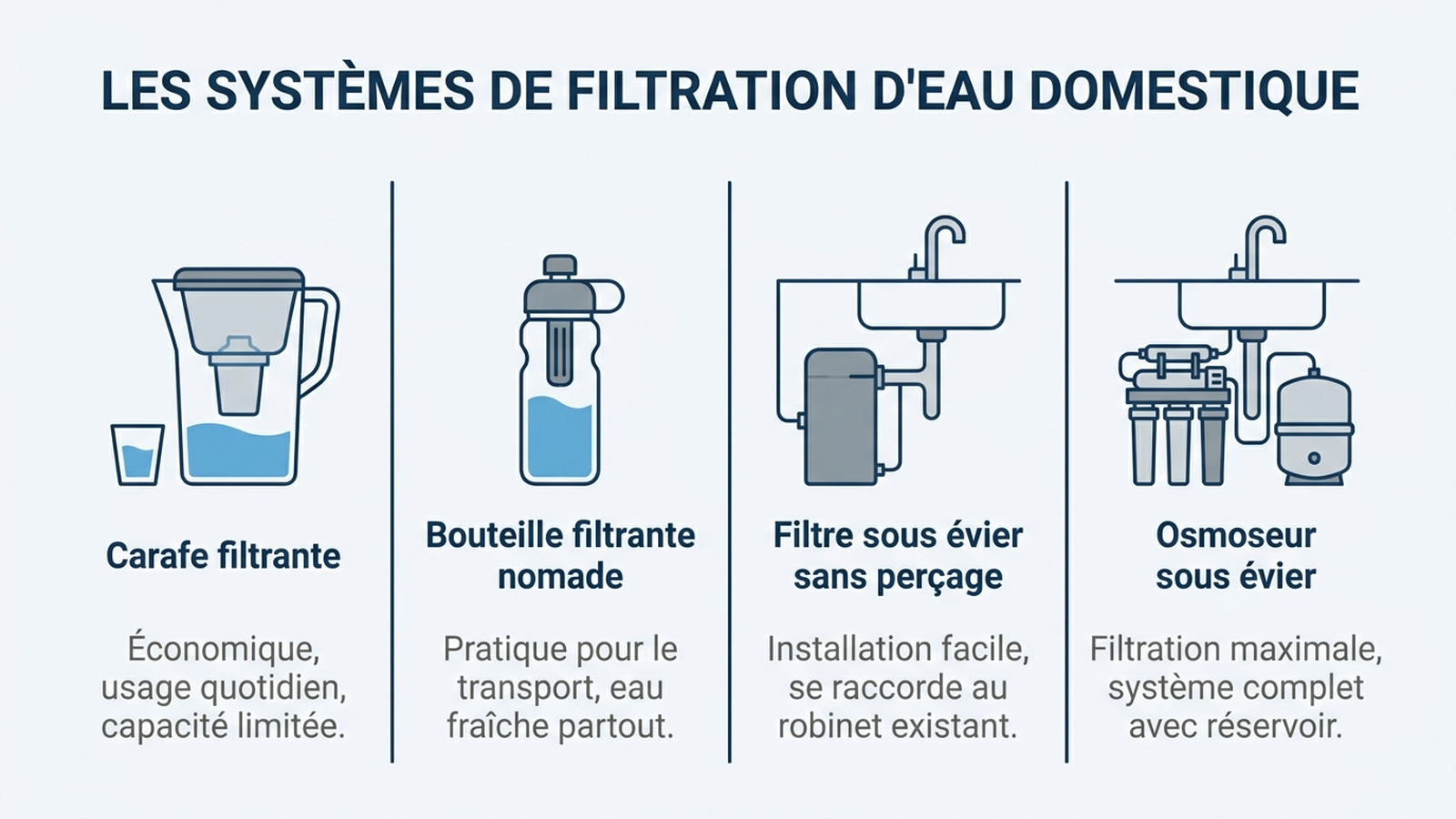 Comparaison des technologies de filtration de l'eau