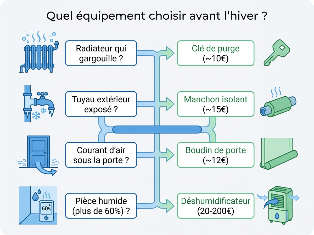Arbre de décision : quel équipement choisir selon le problème constaté avant l'hiver