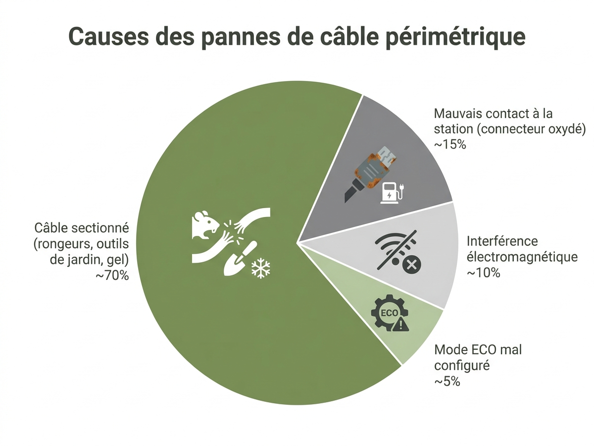 Infographie : causes des pannes de câble périmétrique