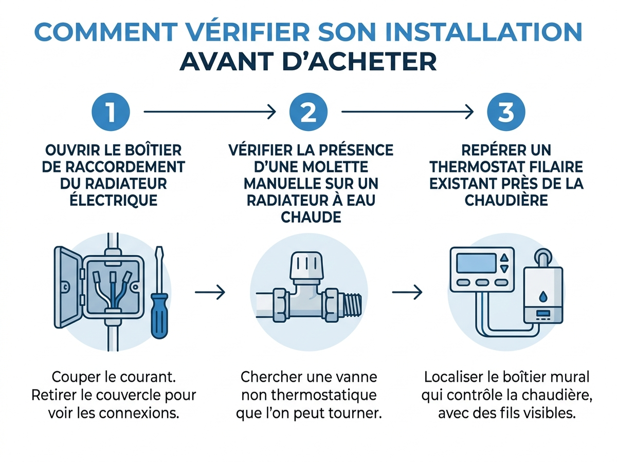 Guide en trois étapes pour vérifier son installation de chauffage avant d'acheter un thermostat connecté