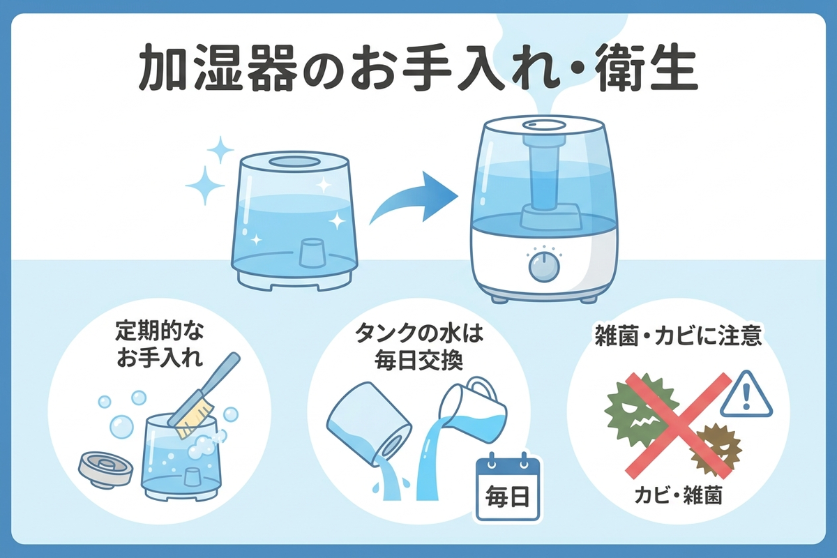 加湿器のお手入れと衛生の注意点