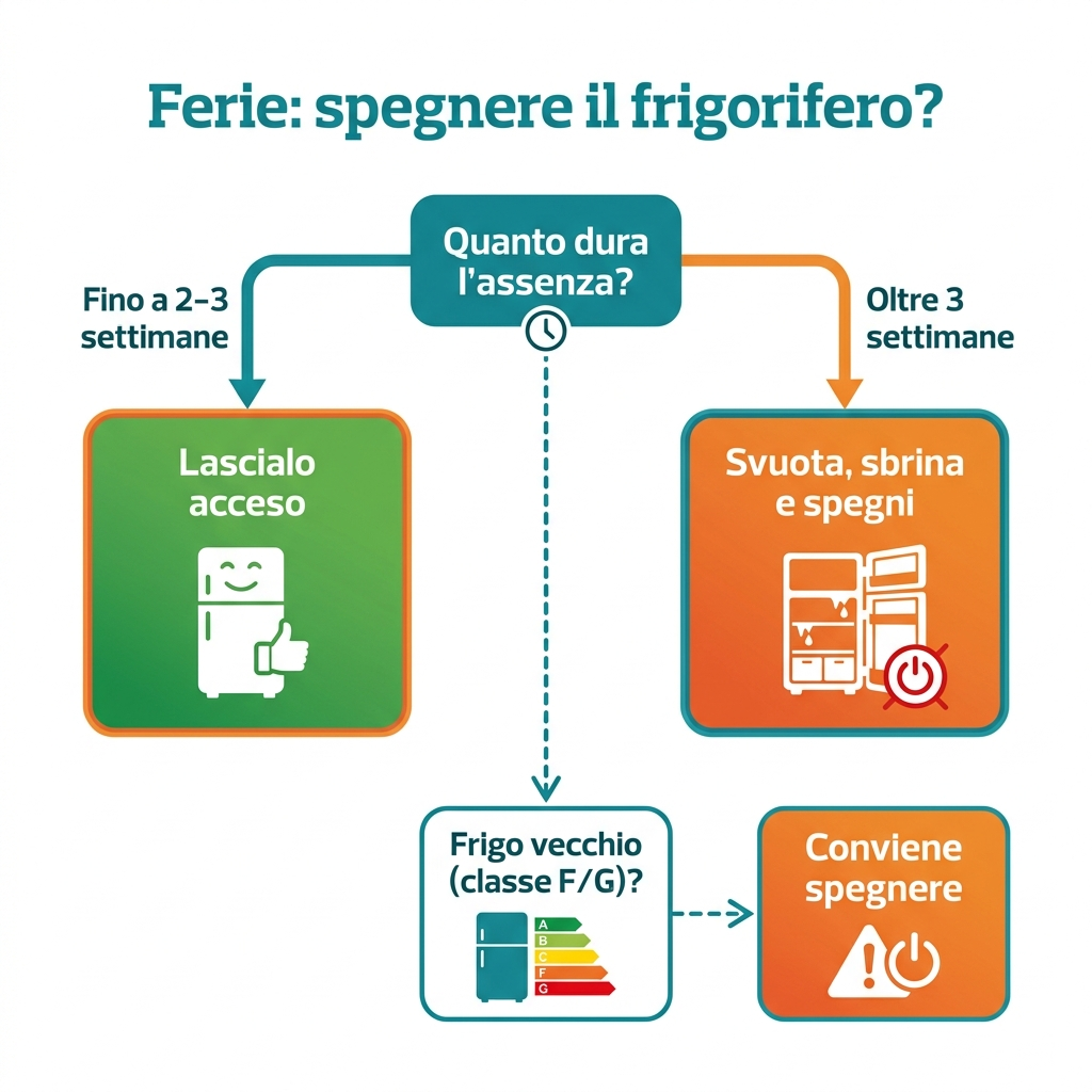 Ferie: spegnere il frigorifero? L'albero decisionale
