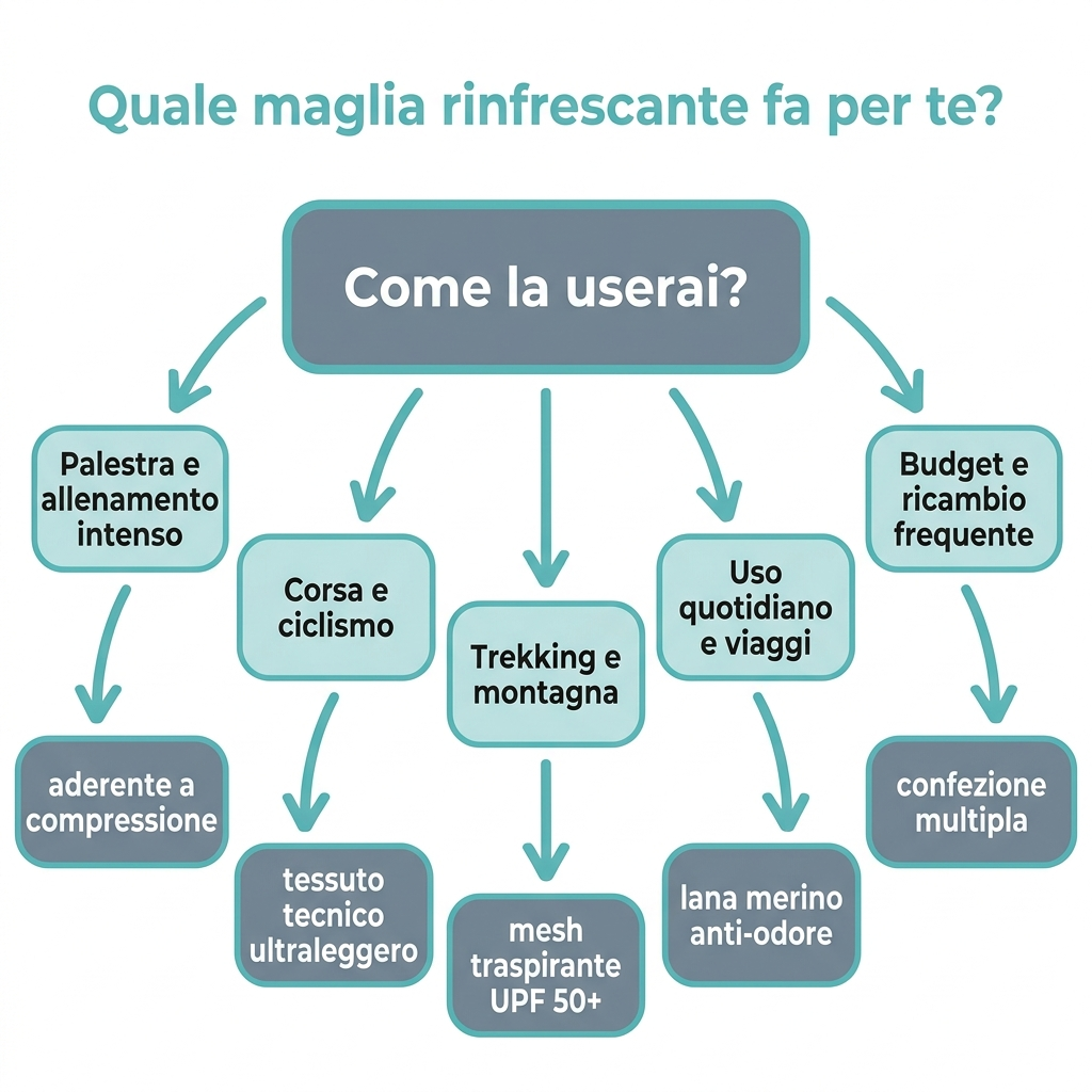 Albero decisionale per scegliere la maglia rinfrescante adatta