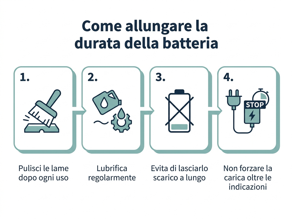 Guida in quattro passaggi per allungare la durata della batteria di tagliacapelli e regolabarba