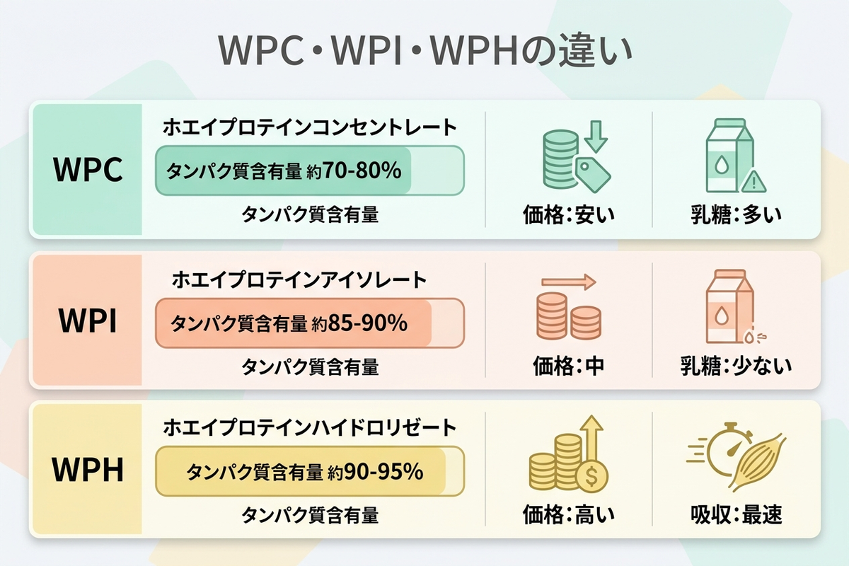WPC・WPI・WPHの違い