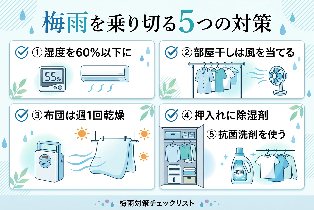 梅雨を乗り切る5つの対策チェックリスト
