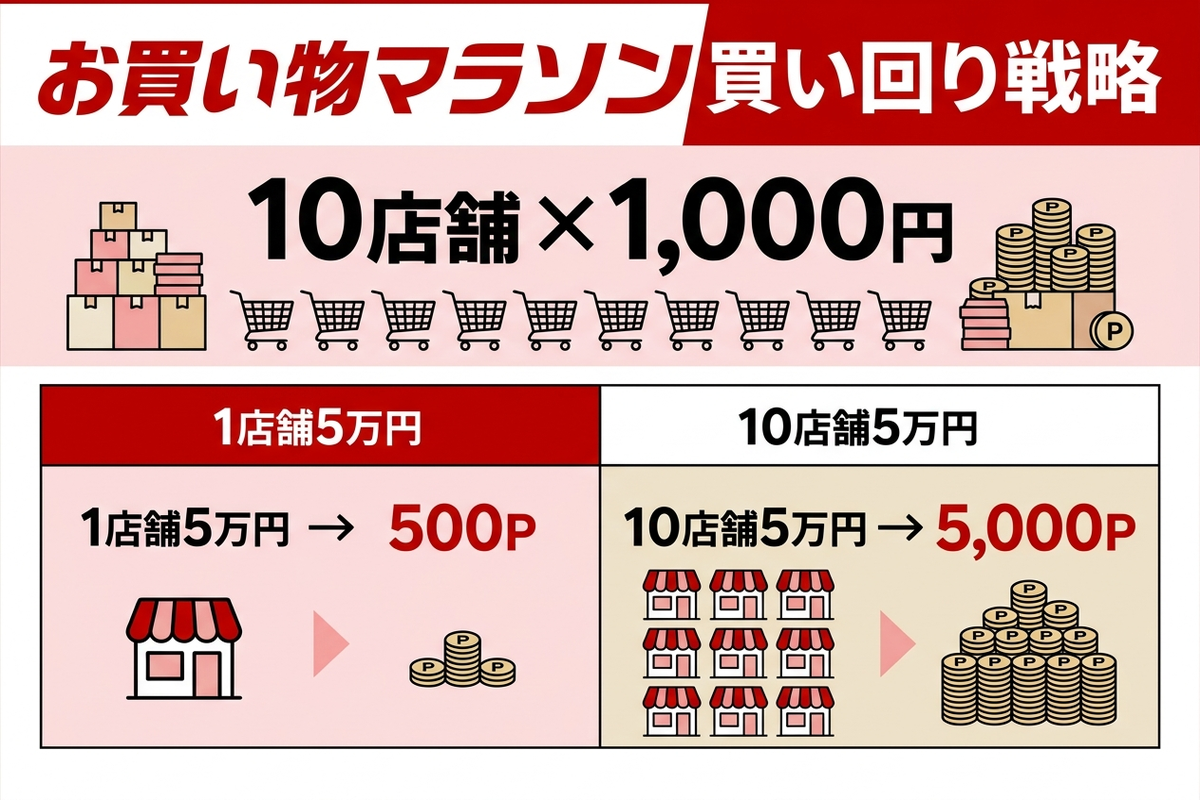 お買い物マラソン買い回り戦略