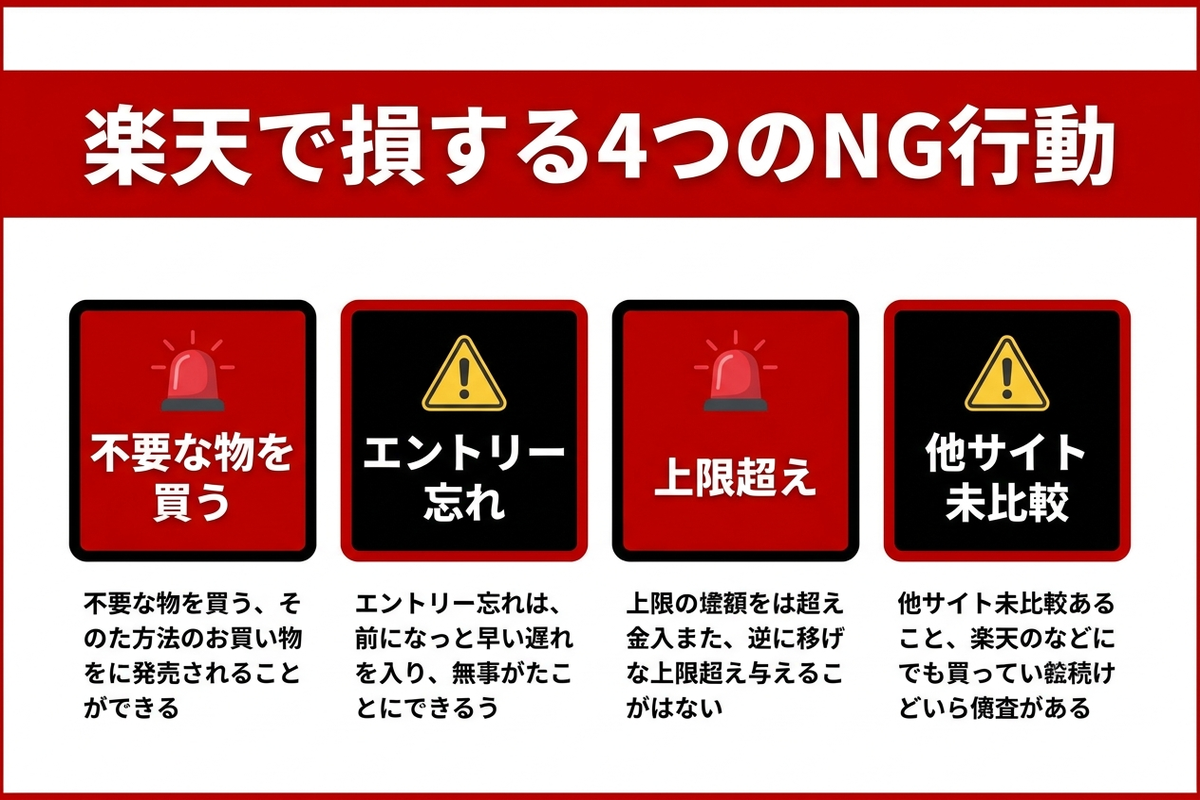 楽天で損するNG行動