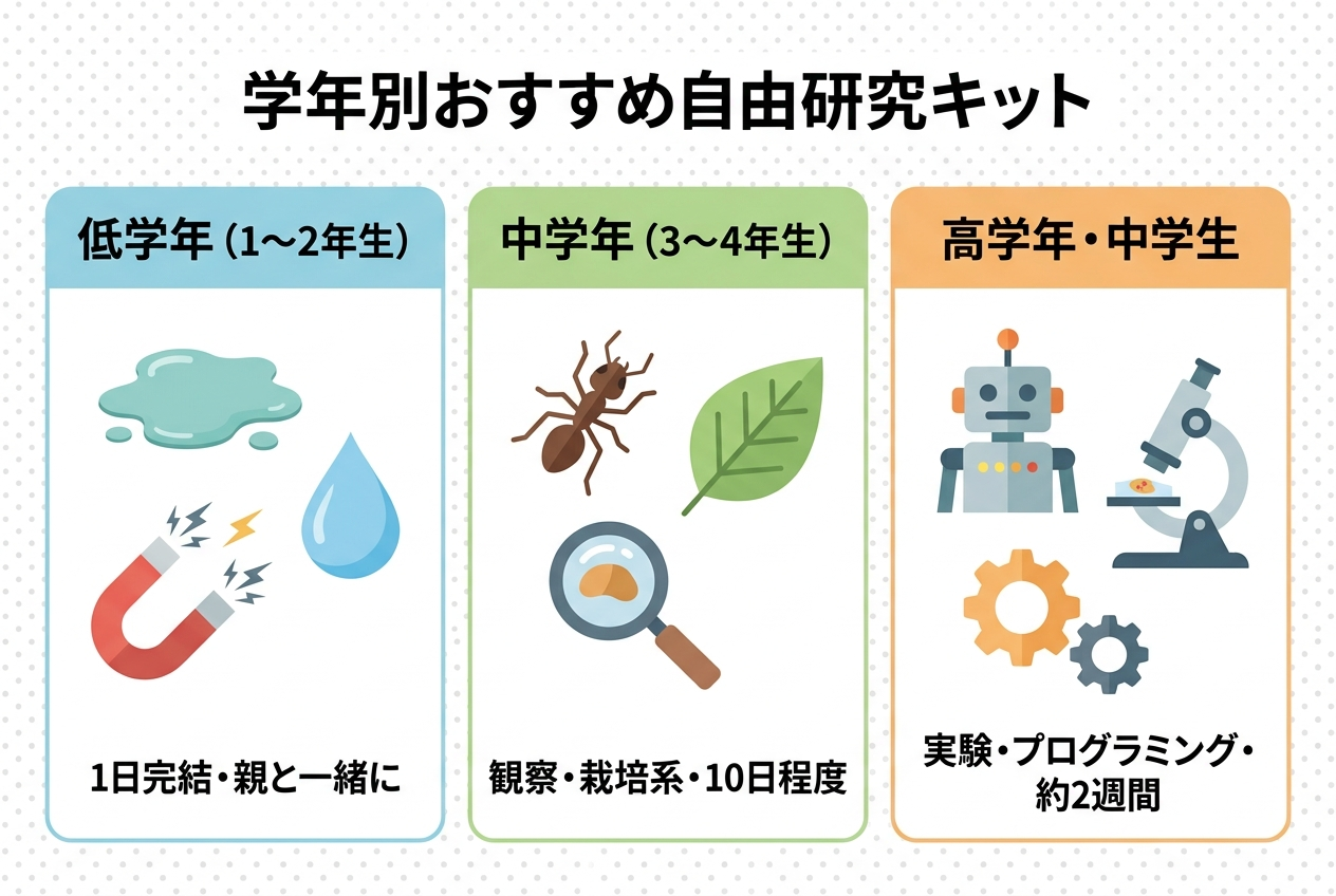 学年別おすすめ自由研究キット
