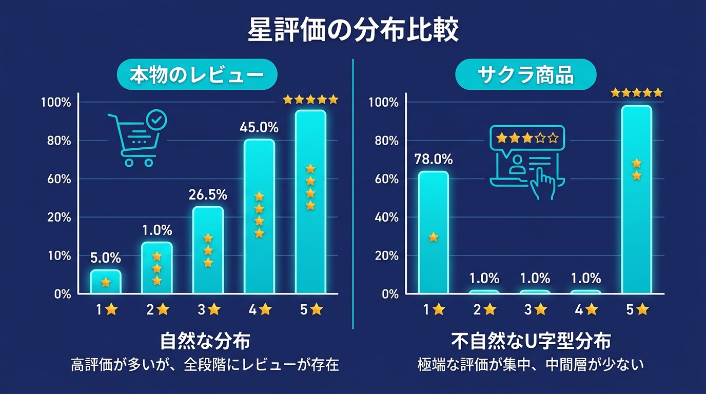サクラレビューの統計データ