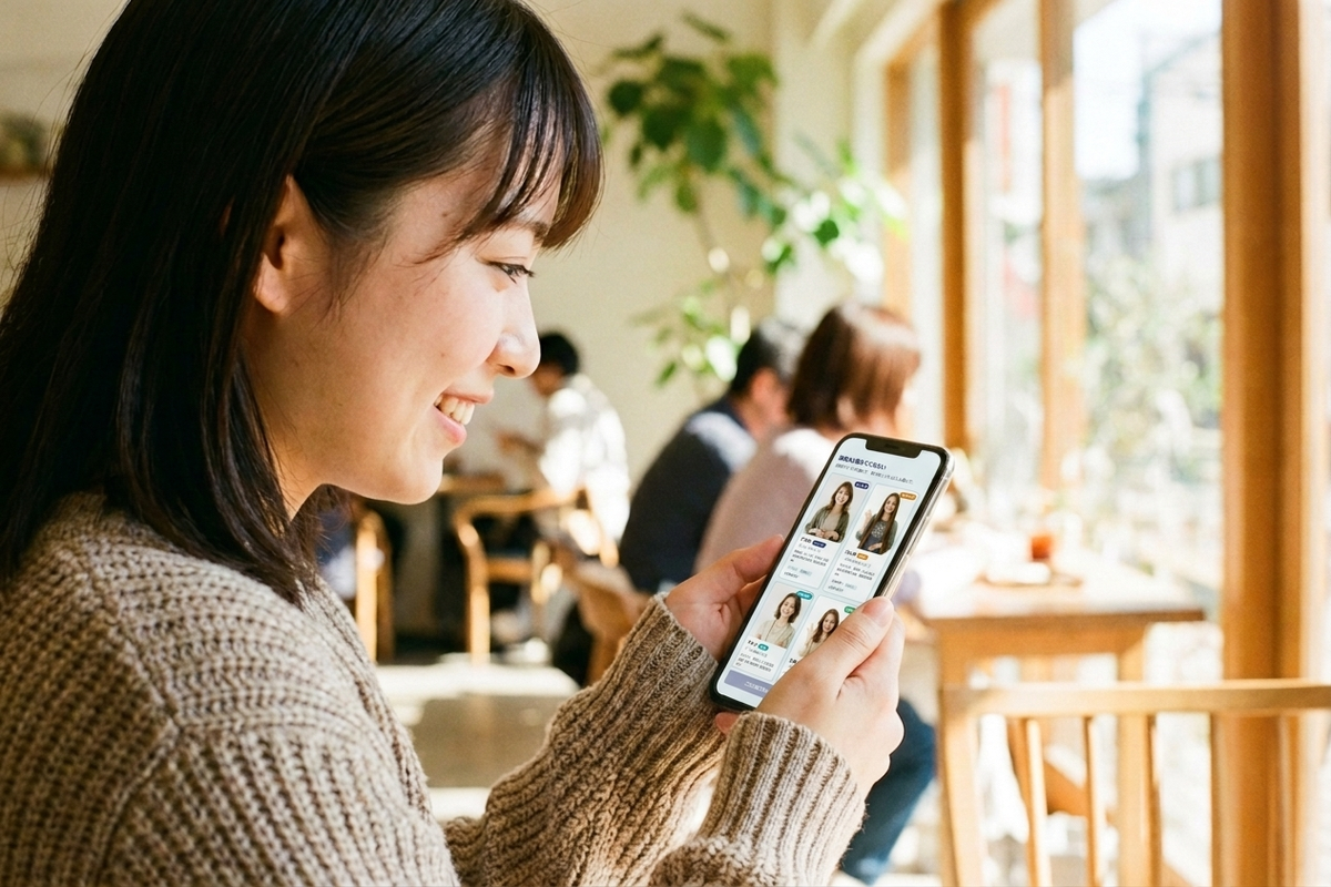 アレコレを使っている女性